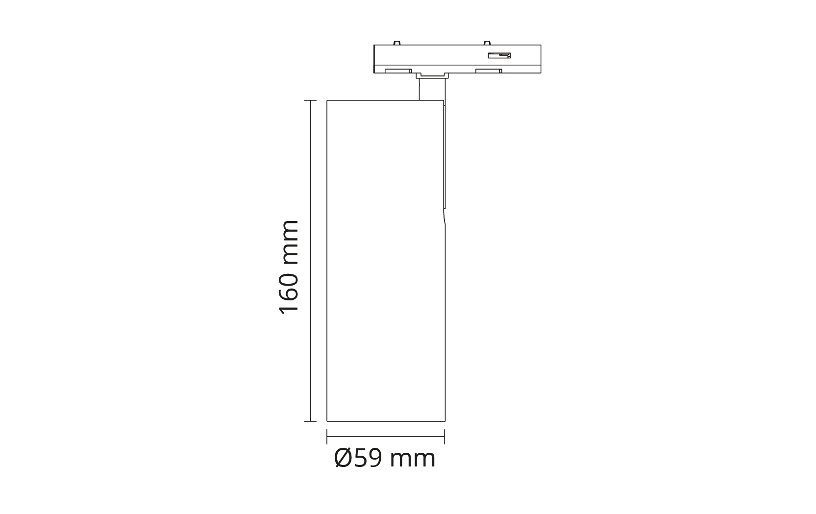 Zip Tube Mini 1-Fas Vit 900lm 3000K Ra 98 Bakkantsdimmer