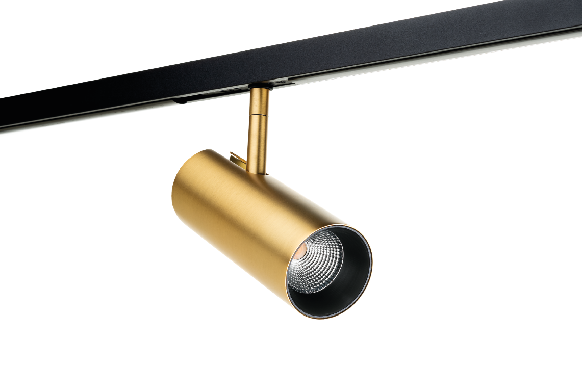 Zip Tube Mini 1-Phasen Brass 900lm 3000K Ra 98 Phasenabschnittsdimmung