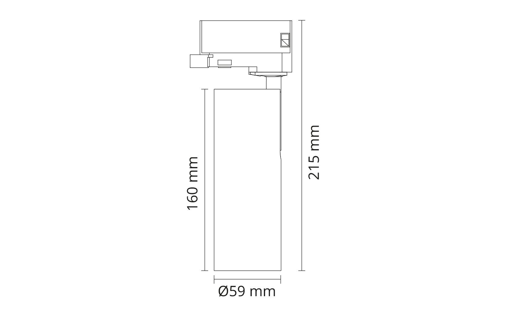 Zip Tube Mini 3 Fase Sort 880lm 2700K Ra 98 Bagkantsdæmp