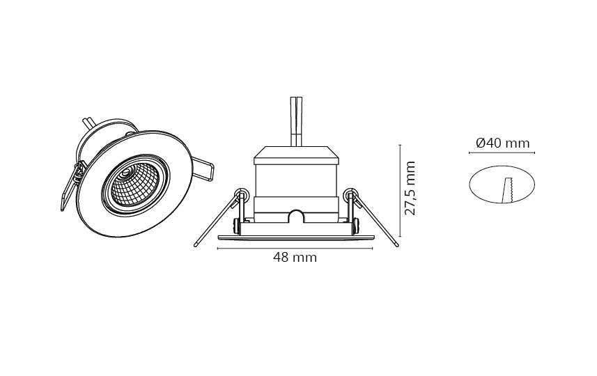 Nano Tilt Weiss 240lm 2700K Ra>90 Treiber 350mA separat bestellt