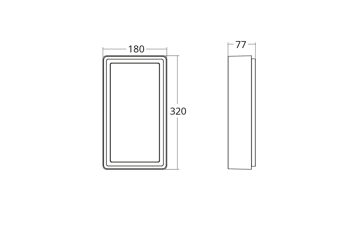 Frame Musta 730lm 4000K Ra>80 Vaihehimmennys