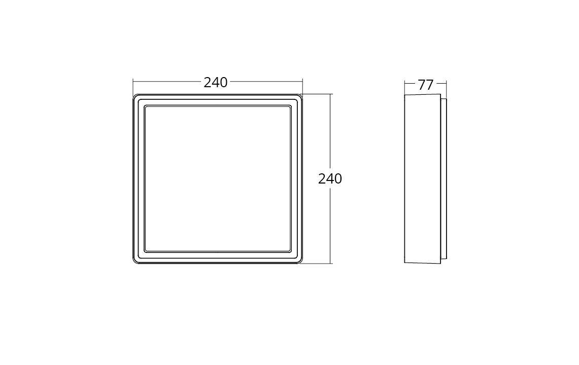 Frame Square Graphit 630lm 3000K Ra>80 mit integriertem Dämmerungsschalter