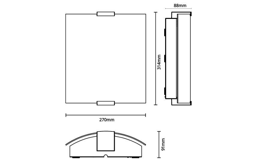 Safir Vit 840lm 3000K Ra>80 Bakkantsdimmer