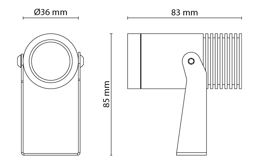 Hovden Grafitt Micro 250lm 3000K Ra>80 Faseavsnitt