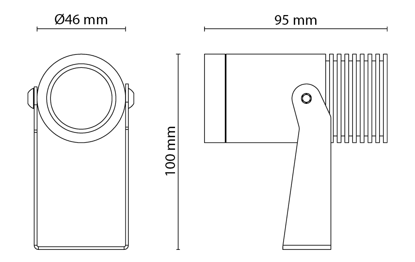 Hovden Zwart Mini 550lm 3000K Ra>80 Faseafsnijding