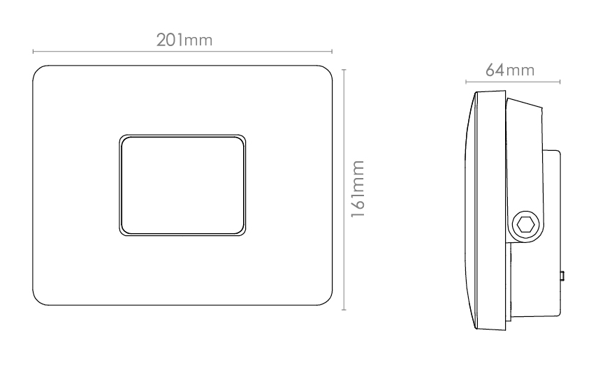 Flom Graphite Maxi 4640lm 3000K Ra>80 PIR Sensor