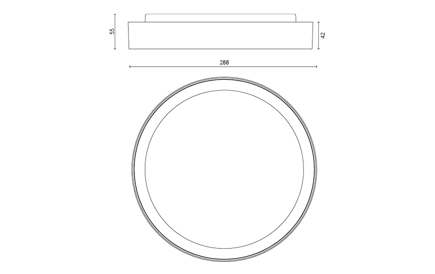 Disc 290 Hvid 1900lm 2700K Ra>80 Bagkantsdæmp