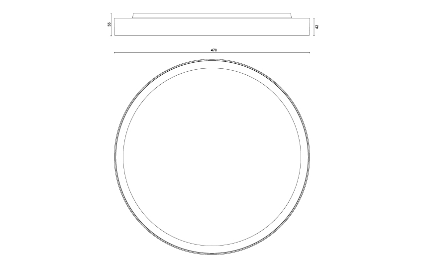 Disc 480 Hvid 3560lm 3000K Ra>80 DALI / Push Dim