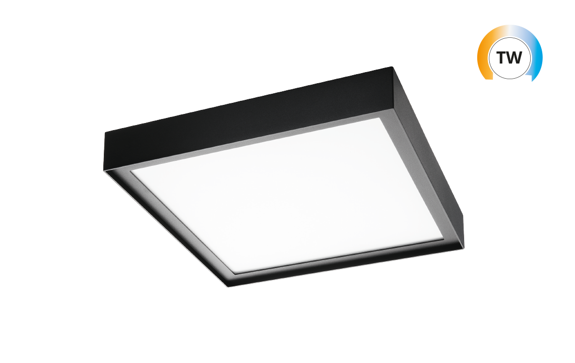 Disc 285X285 TW Schwarz 1740lm (@6500K) 2700-6500K Ra>80 Tunable White LEDDim