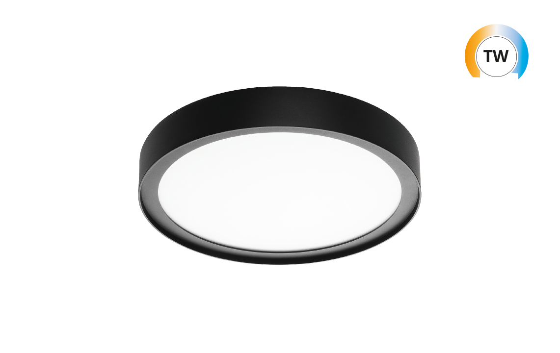 Disc 290 TW Svart 1740lm (@6500K) 2700-6500K Ra>80 Tunable White LEDDim