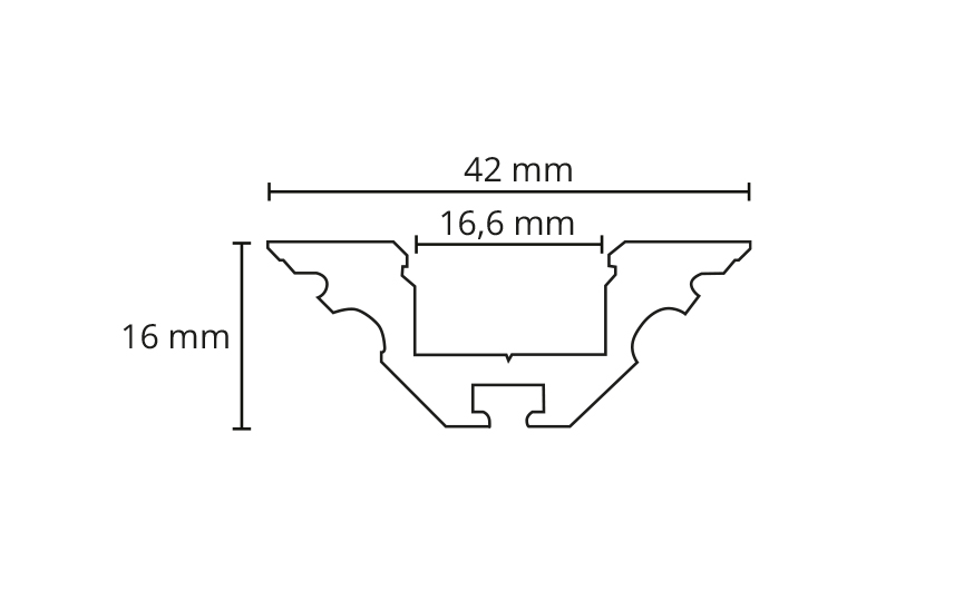 StripLine 1,8m Hvid profil hjørne