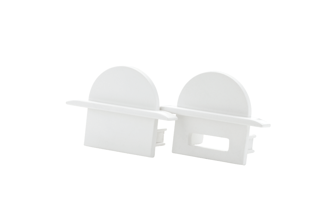 StripLine Weiss Einbaut Endstück round kit Polycarbonat (PC)