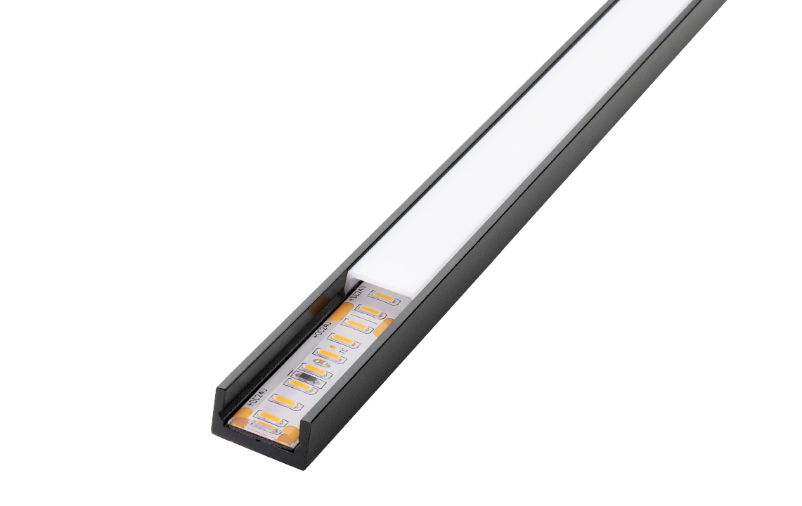 StripLine 1,8m Schwarz profil anbau slim