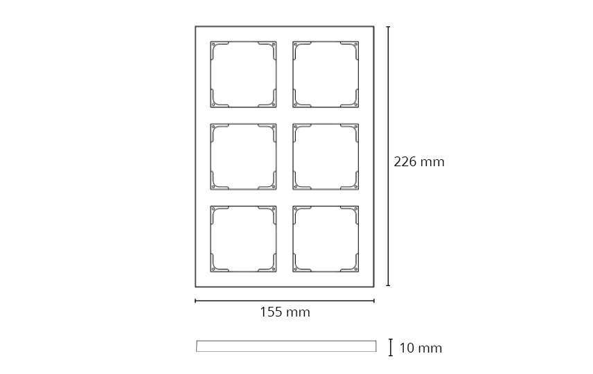 Ramme Sort 2X3
