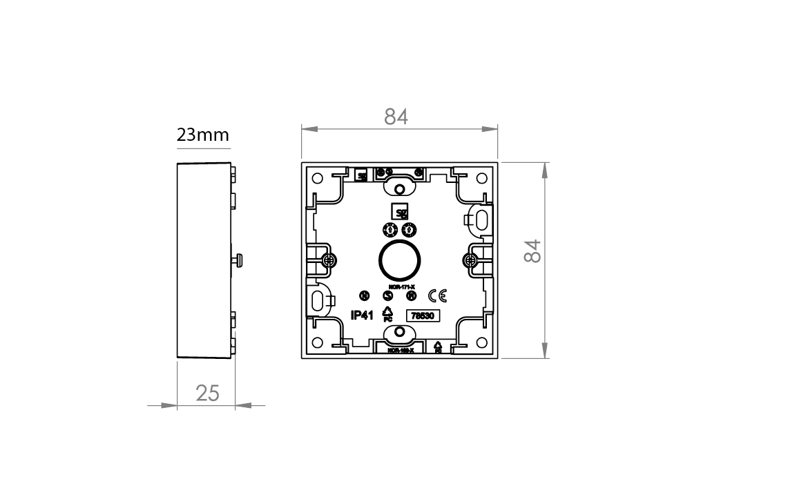 Förhöjningsram Svart 1X 23mm