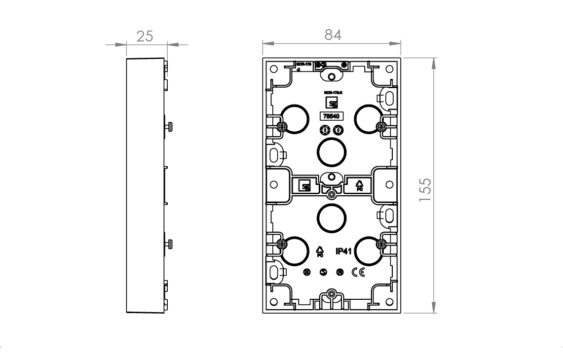 Förhöjningsram Vit 2X 23mm