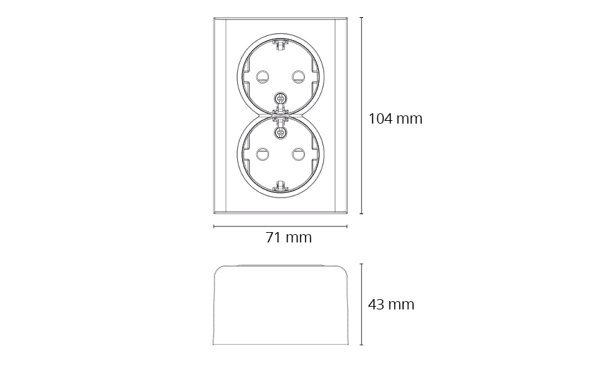Outlet surface Black Double Grounded