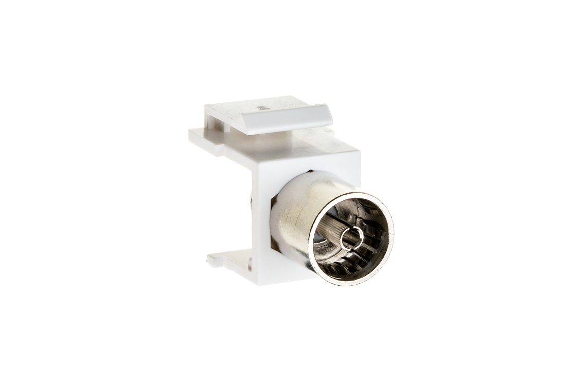 Keystone Hvit F-IEC konnektor hunn