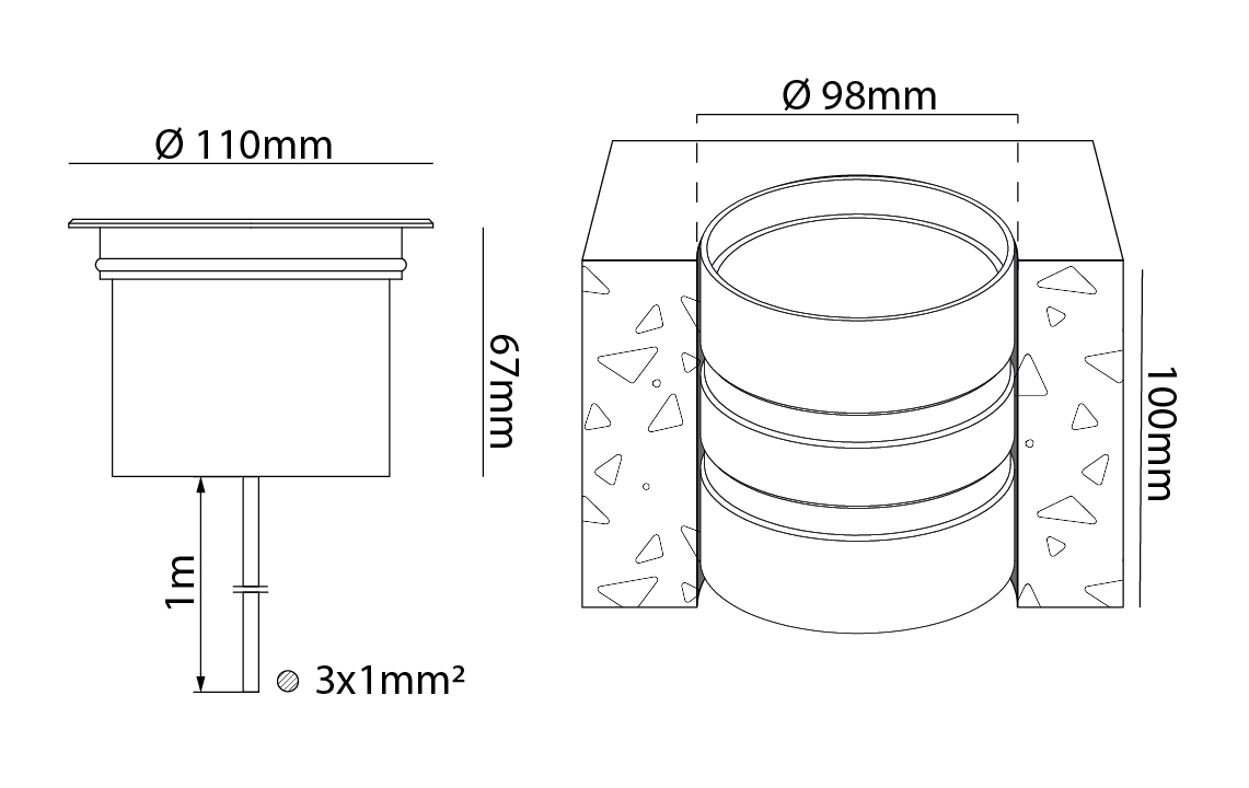 Nemo II Mini 170lm 3000K Ra>80 Bakkantsdimmer