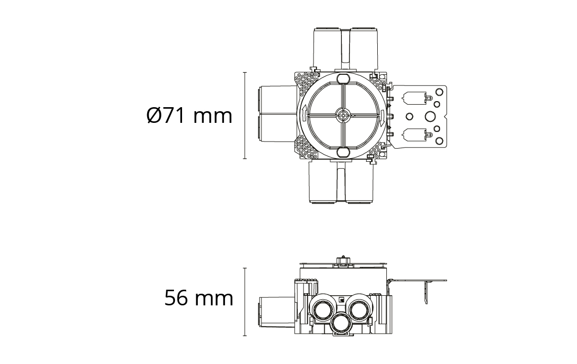 Veggboks 9-24mm 8-løp stender Grå Enkel