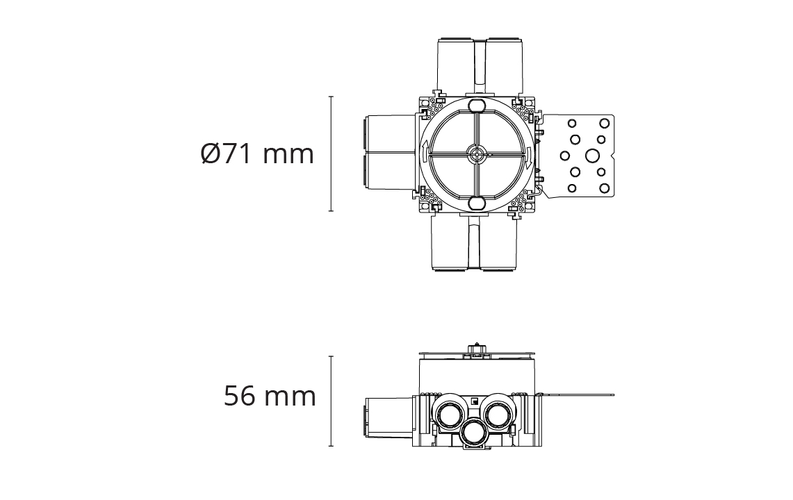 Veggboks 21-36mm 8-løp stender metall Grå Enkel