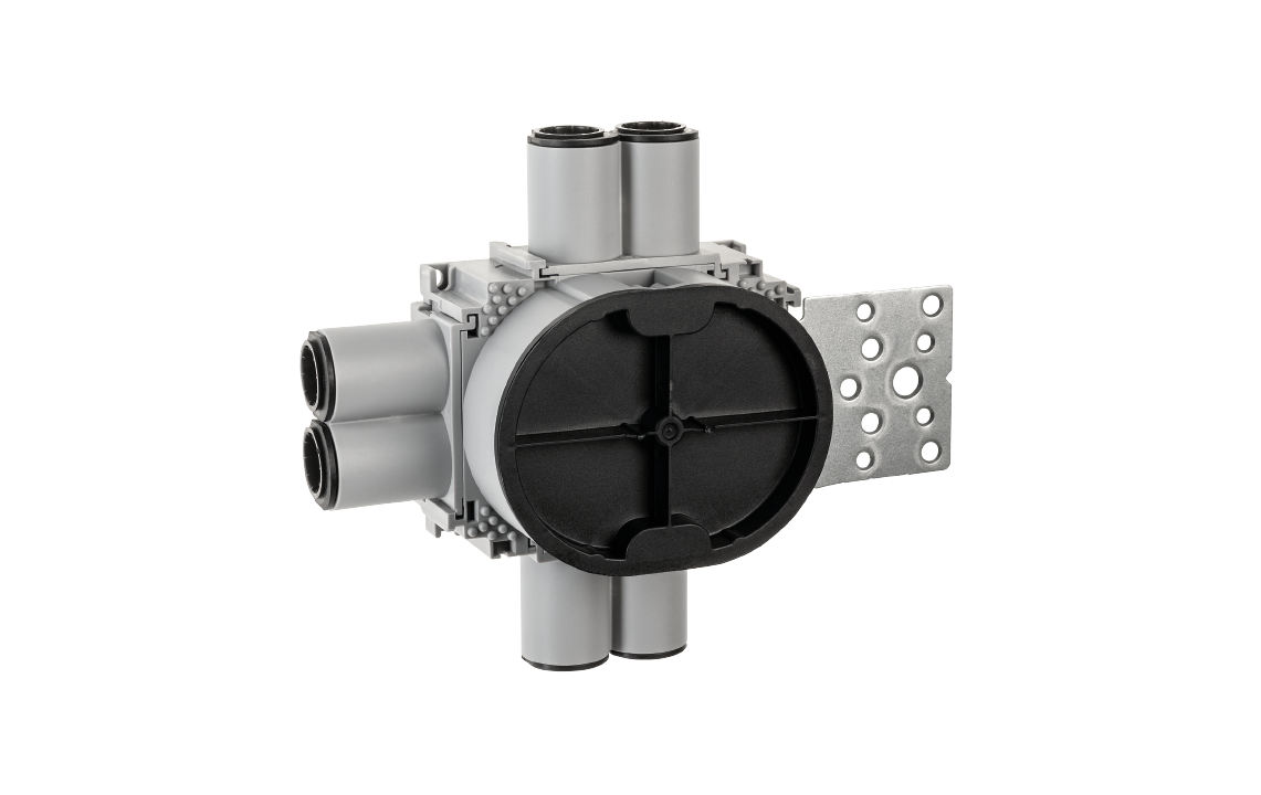 Veggboks 21/24mm 6-løp stender horisontal metall Grå 1,5