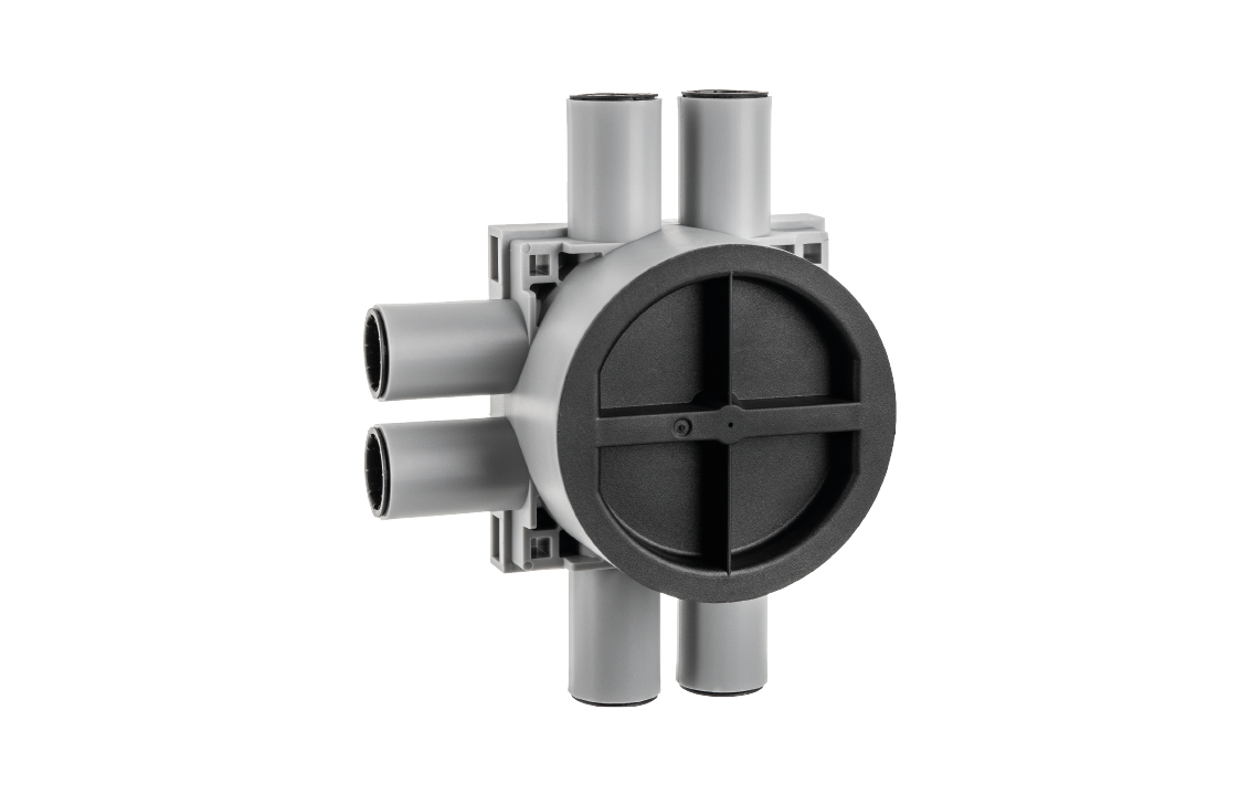 Veggboks 45mm 6-løp Grå