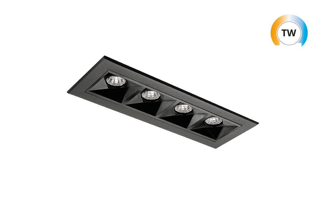 Inspire R Schwarz 150 500lm (@ 4000K) 2000-4000K Ra>90 Tunable White LEDDim