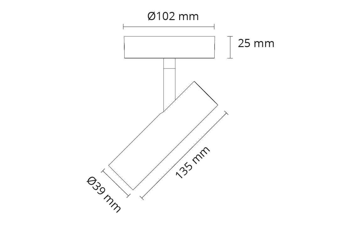 Tube Micro S Svart 370lm 3000K Ra 98