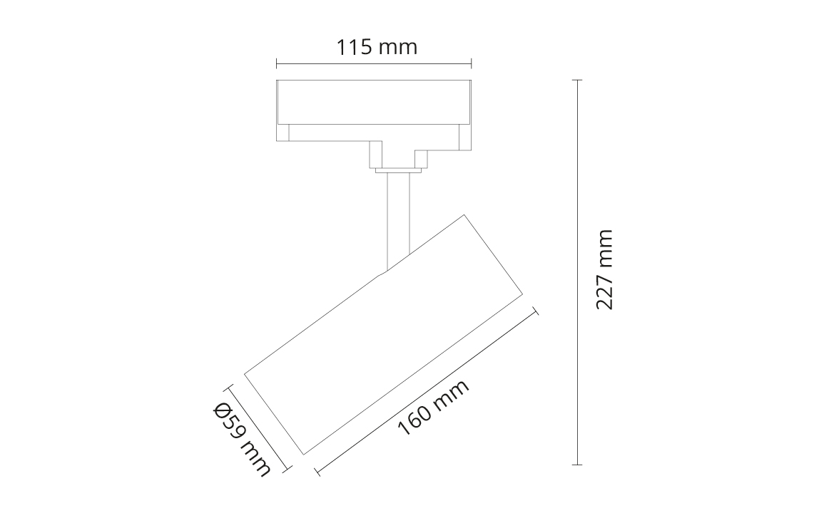 Tube Mini 3 Fase Sort 900lm 3000K Ra 98 DALI