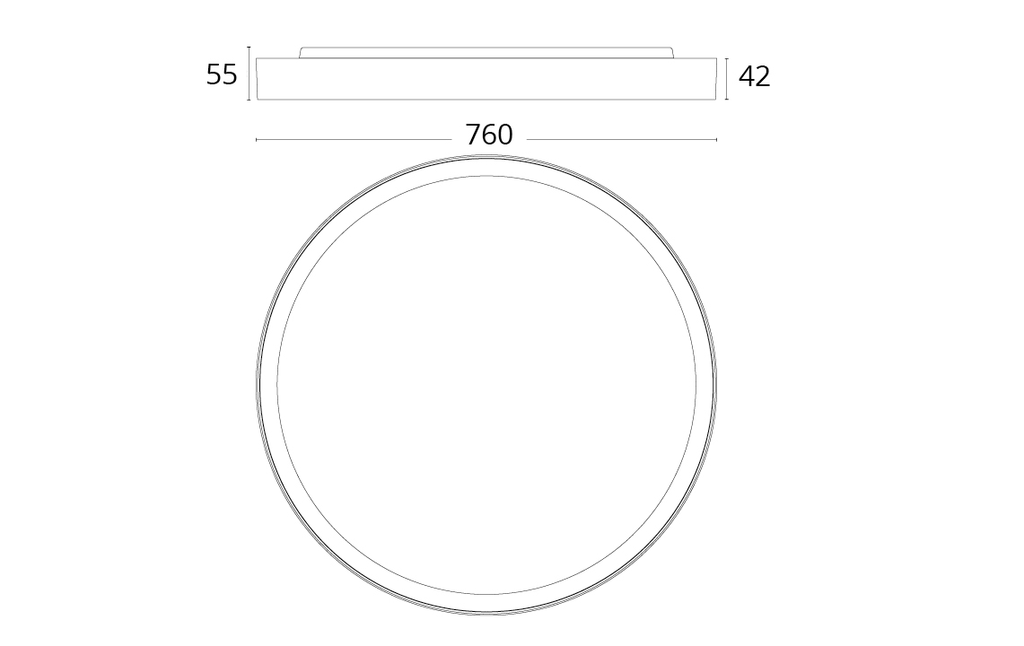 Disc 760 Sort 7360lm 4000K Ra>80 DALI / Push Dim