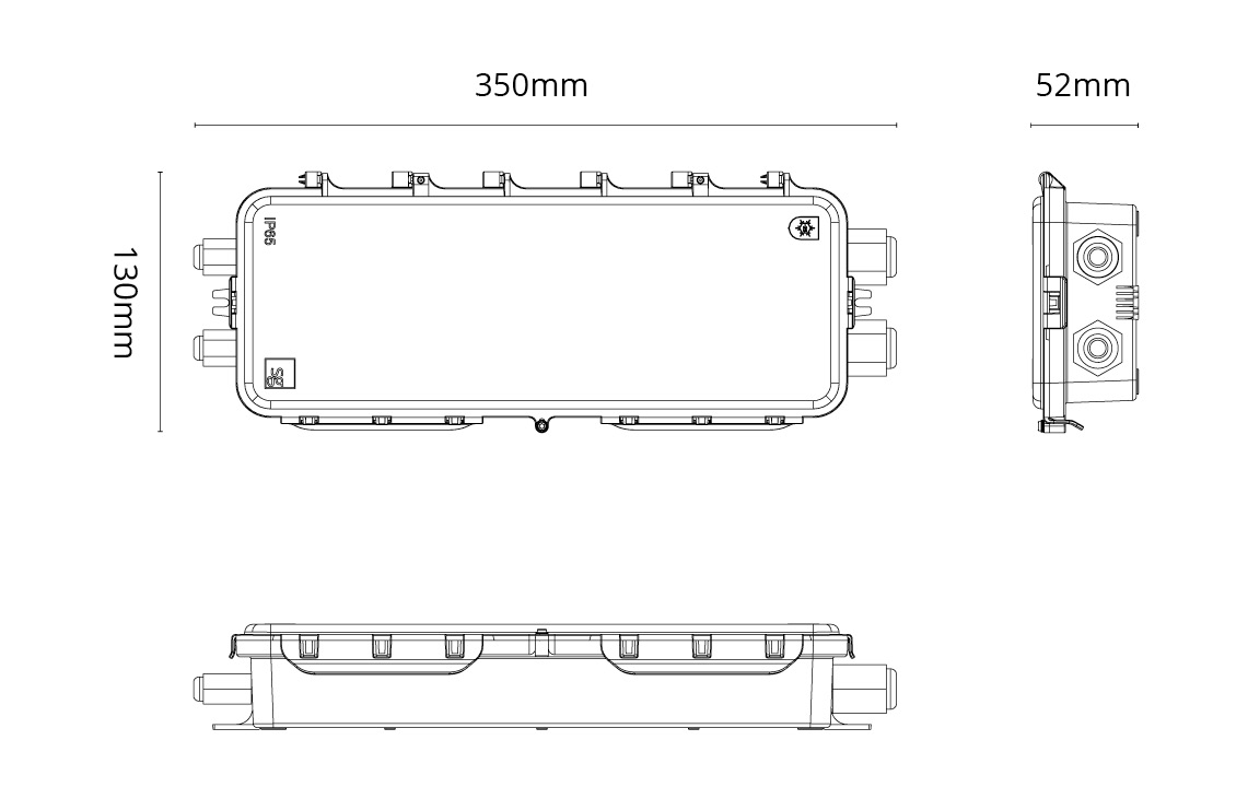 IP65 Junction box Black Incl driver