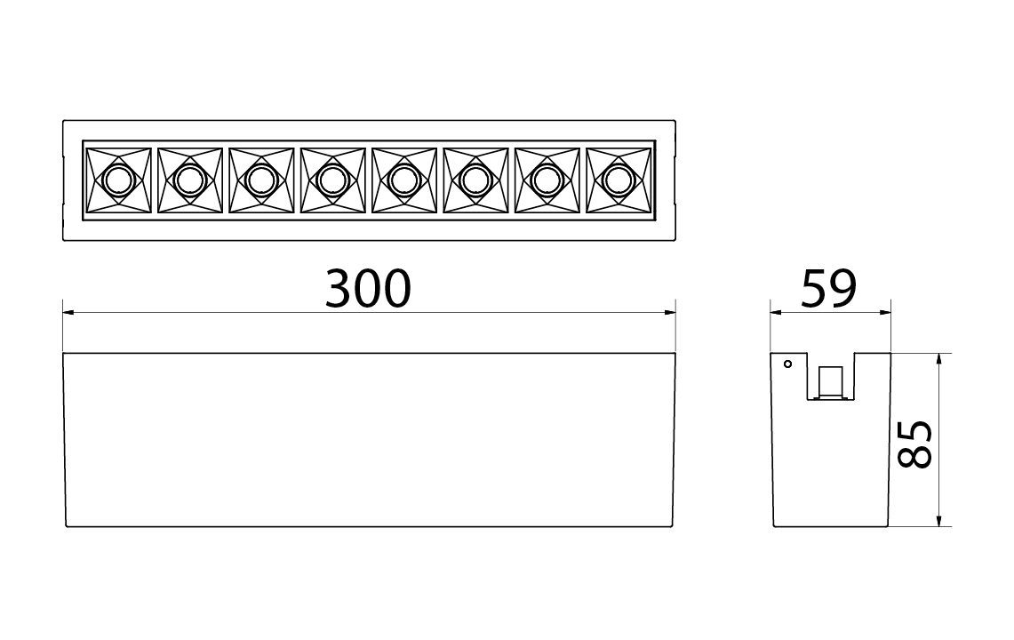 Zip Inspire 300 Hvid 900lm 2700K Ra 98 Bagkantsdæmp