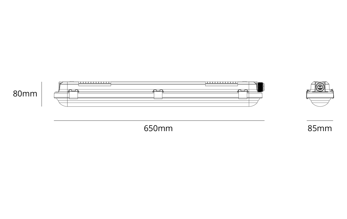 Tysnes 66 650 Harmaa 2060lm 4000K Ra>80 On/Off