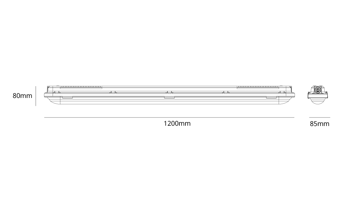 Tysnes 66 1200 Grey 5040lm 4000K Ra>80 Sensor