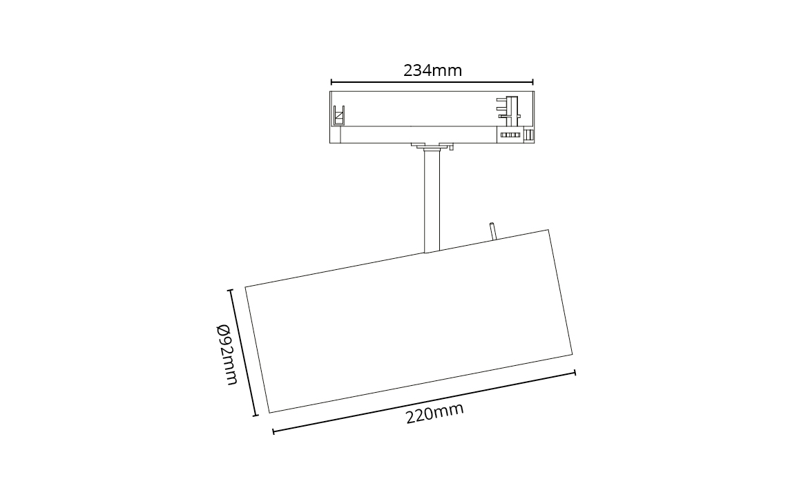 Tube Pro 3 Fase Sort 3830lm 4000K Ra>90 On/Off