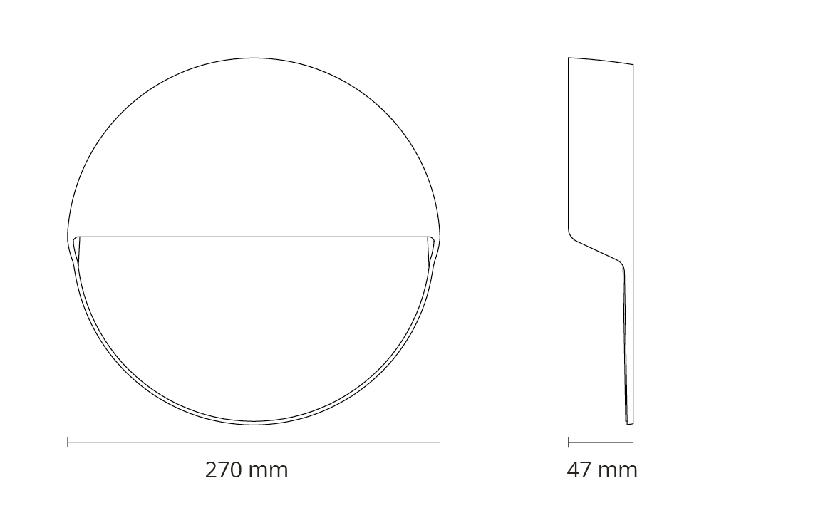 Arlon Round Svart 840lm 3000K Ra>80 Bakkantsdimmer