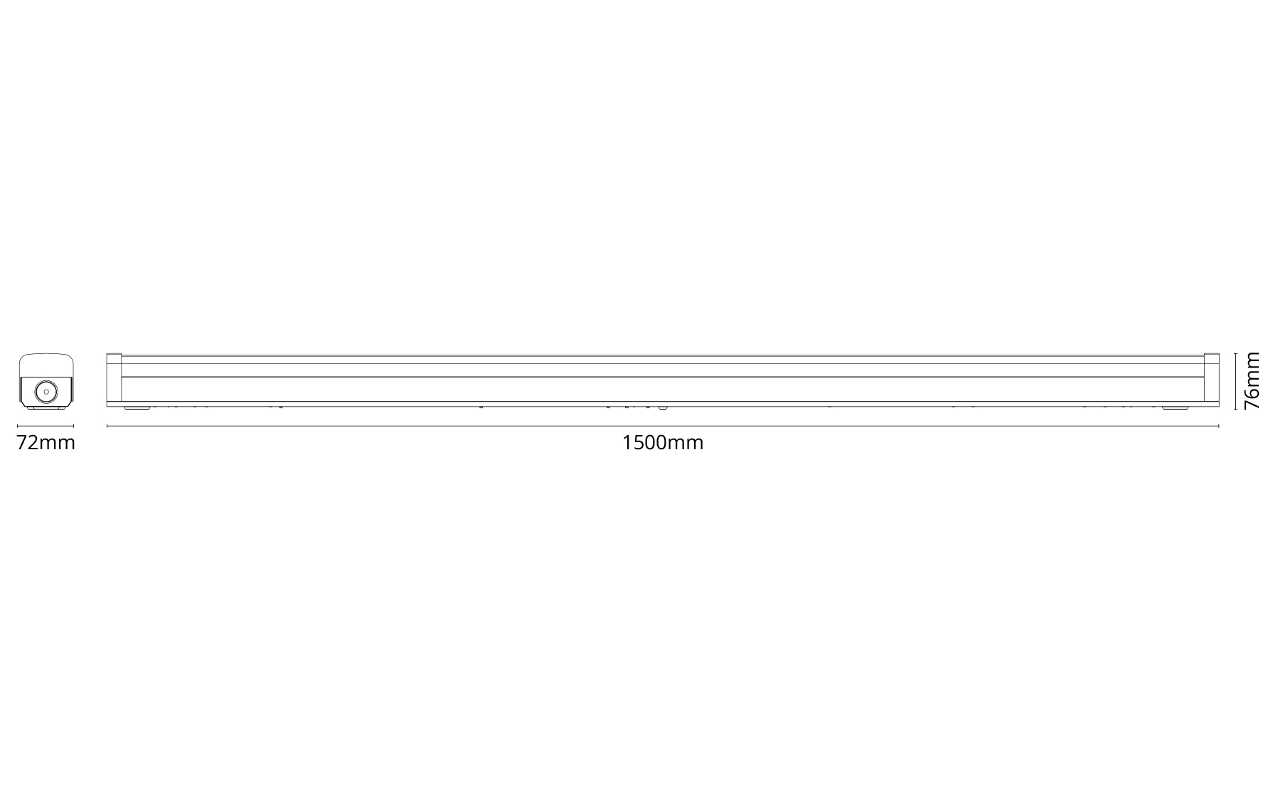 Hurdal 1500 Hvid 4640lm 3000K Ra>80 On/Off