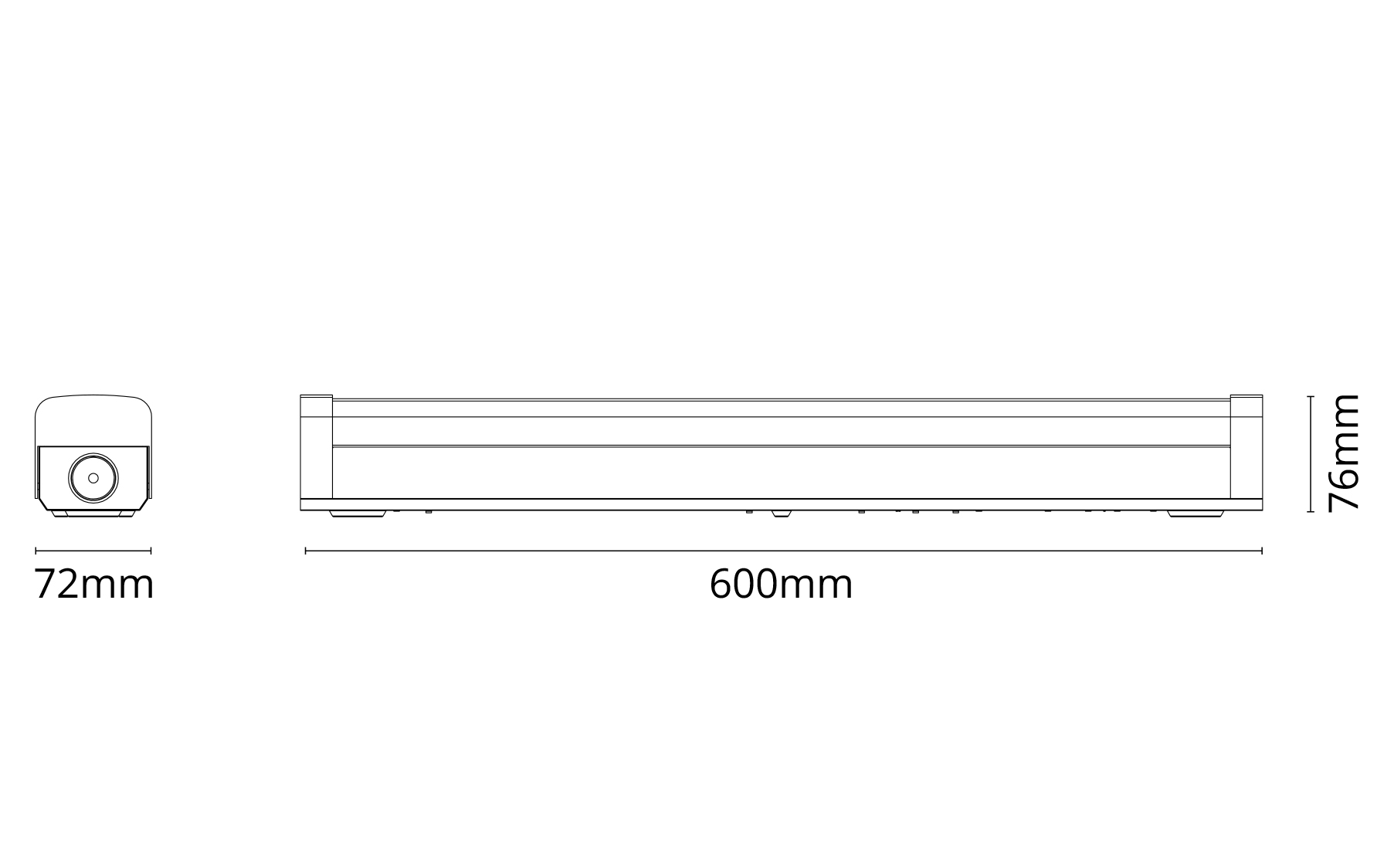 Hurdal 600 Hvid 1710lm 4000K Ra>80 On/Off