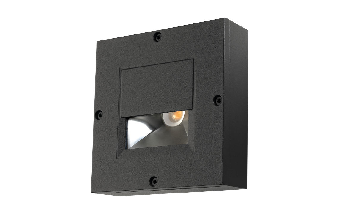 Callisto Wall Square Noir 140lm 3000K Ra>80 Coupure de phase descendante