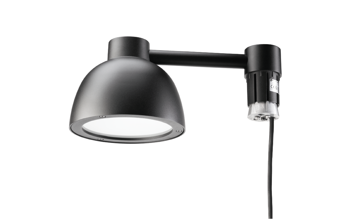 Herning Mini Ø60 Schwarz Mastkopf 580/620/1220/1300lm 3000/4000K Ra>80 Phasenabschnittsdimmung