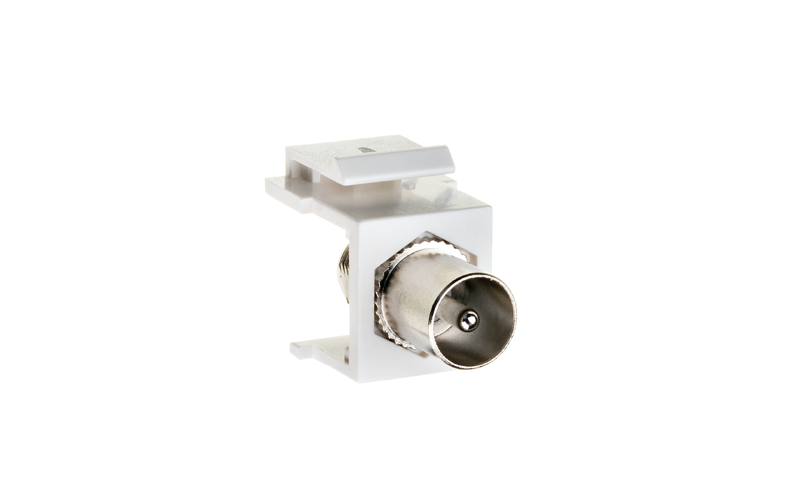 Keystone Hvid F-IEC konnektor hann