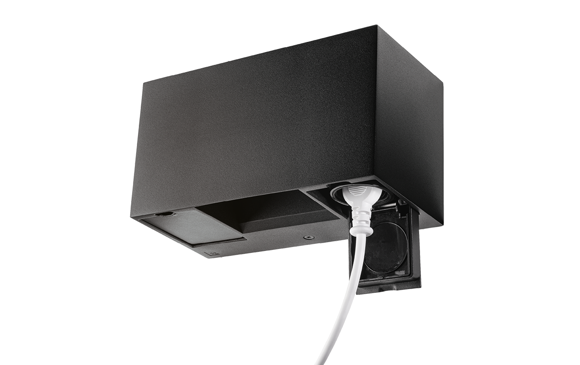 Artes Outlet Direct Zwart met 2 x plug 310lm 3000K Ra>80 Faseafsnijding
