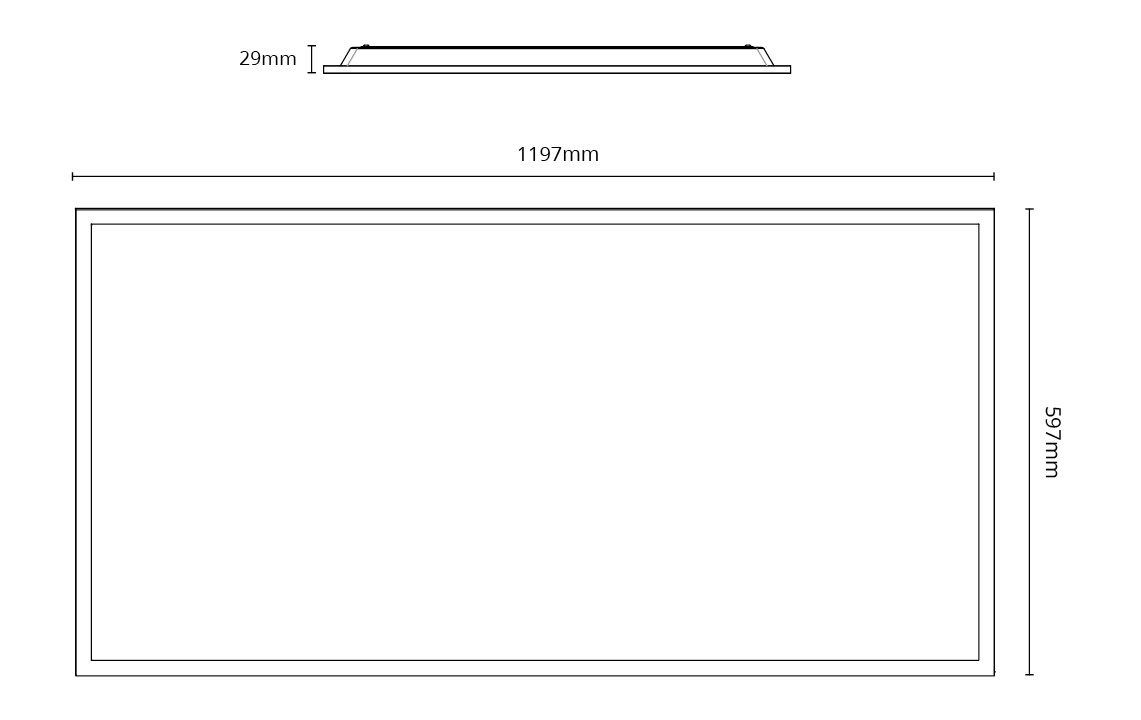 Sense Pro X 600x1200 Hvit Inkl driver 9140lm 3000K Ra>90 DALI-2