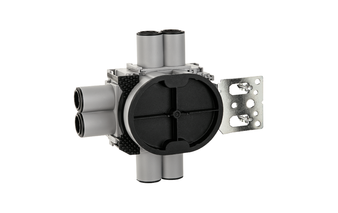 Veggboks 9/12mm 6-løp stender horisontal Grå 1,5 - SG Armaturen